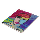Abstract Portrait of a Red Head Tegeltje (Zijkant)