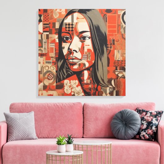Abstract Portrait of a Woman Canvas Afdruk (Insitu (Woonkamer))