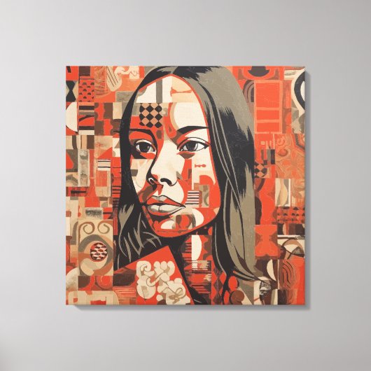 Abstract Portrait of a Woman Canvas Afdruk (Voorkant)