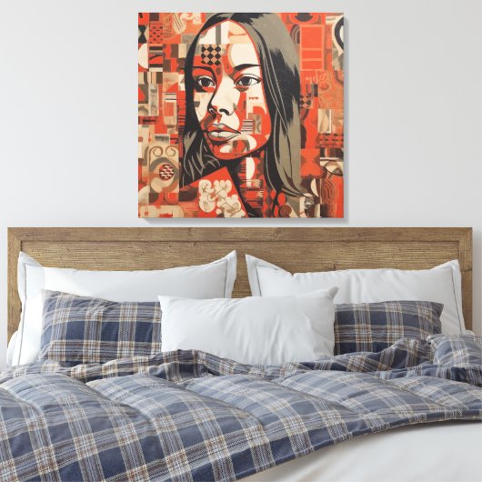 Abstract Portrait of a Woman Canvas Afdruk (Insitu (Slaapkamer))
