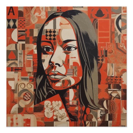 Abstract Portrait of a Woman Perfect Poster (Voorkant)