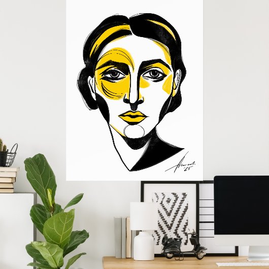 Abstract portret#1 poster (Thuiskantoor)