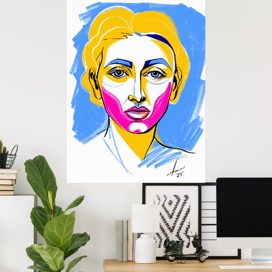 Abstract portret#2 poster (Thuiskantoor)