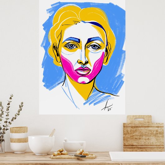 Abstract portret#2 poster (Keuken)