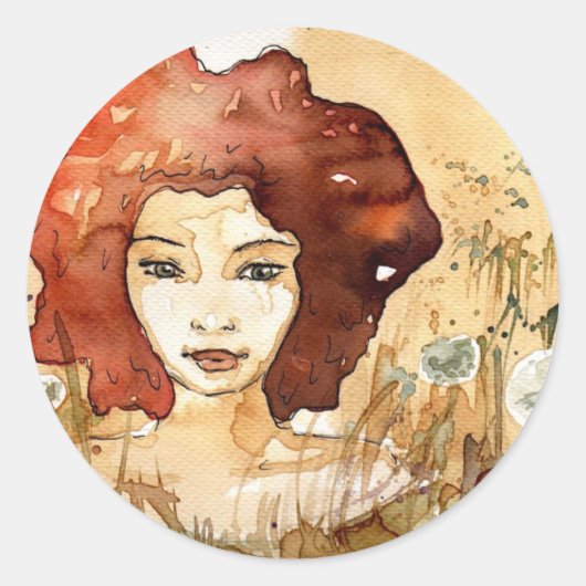 Abstract portret 3 ronde sticker (Voorkant)