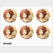 Abstract portret 3 ronde sticker (Vel)