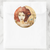 Abstract portret 3 ronde sticker (Tas)