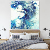 abstract portret canvas afdruk (Insitu (Slaapkamer))