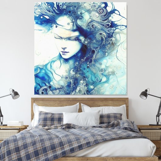 abstract portret canvas afdruk (Insitu (Slaapkamer))