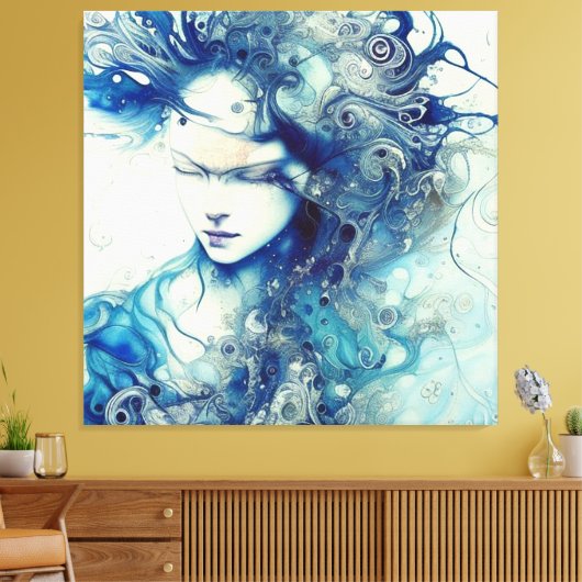 abstract portret canvas afdruk (Insitu (Woonkamer))