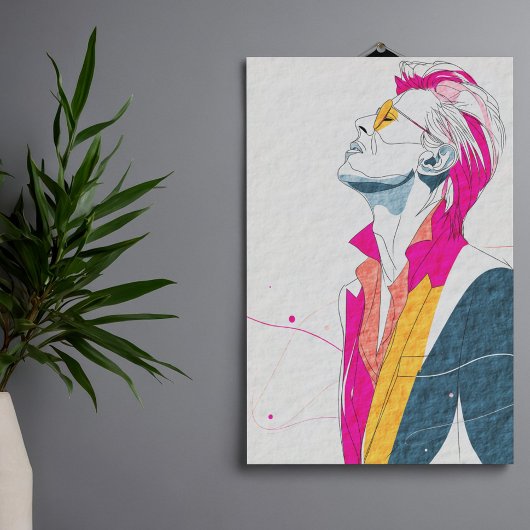  Abstract Portret | David Bowie  Canvas Afdruk