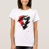 Abstract portret - Dramatische zwarte en rode bors T-shirt (Voorkant)