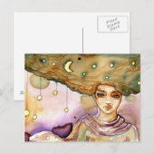 Abstract portret en  vrouw briefkaart (Voorkant / Achterkant)