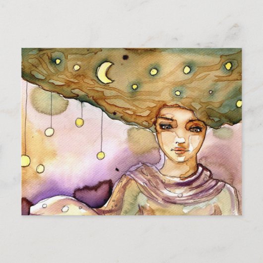 Abstract portret en  vrouw briefkaart (Voorkant)