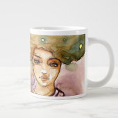 Abstract portret en  vrouw grote koffiekop (Rechts)