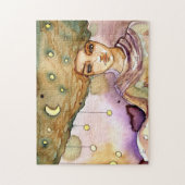 Abstract portret en  vrouw legpuzzel (Verticaal)