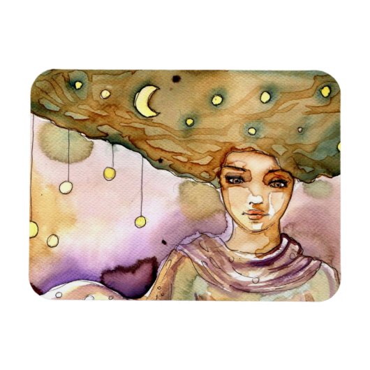 Abstract portret en  vrouw magneet (Horizontaal)