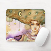 Abstract portret en vrouw muismat (Met muis)