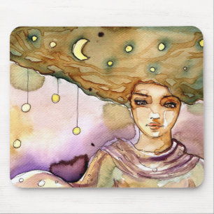 Abstract portret en  vrouw muismat
