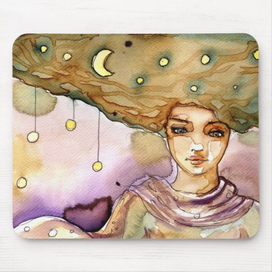 Abstract portret en vrouw muismat (Voorkant)