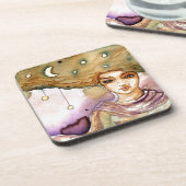 Abstract portret en  vrouw onderzetter (Linkerzijde)