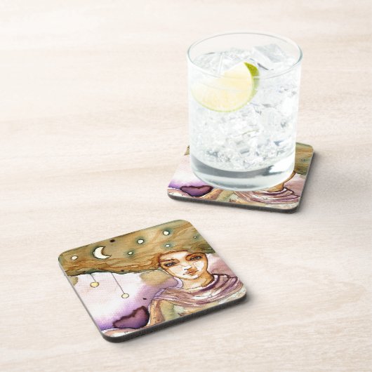 Abstract portret en  vrouw onderzetter (Rechterzijde)