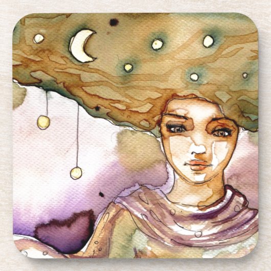 Abstract portret en  vrouw onderzetter (Voorkant)