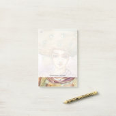 Abstract portret en  vrouw post-it® notes (Op bureau)