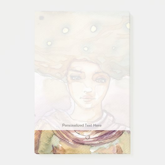 Abstract portret en  vrouw post-it® notes (Voorkant)