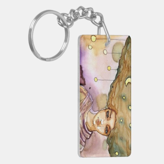 Abstract portret en  vrouw sleutelhanger (Voorkant Links)