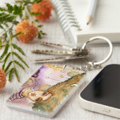 Abstract portret en  vrouw sleutelhanger (Voorkant Rechts)