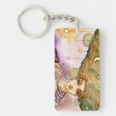 Abstract portret en  vrouw sleutelhanger (Voorkant)