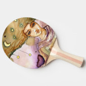 Abstract portret en  vrouw tafeltennisbatje (Zijkant)
