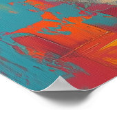 abstract portret, kleur blokken, wit haar, modern poster (Hoek)