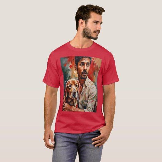 Abstract portret met levendige kleuren t-shirt (Voorkant volledig)