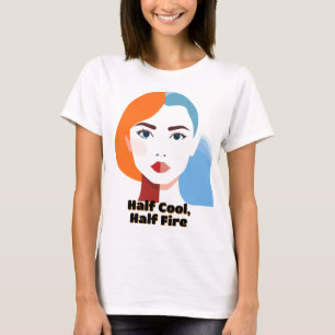 Abstract portret met twee tonen t-shirt