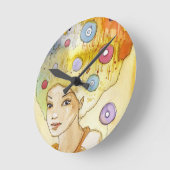 Abstract portret ronde klok (Hoek)