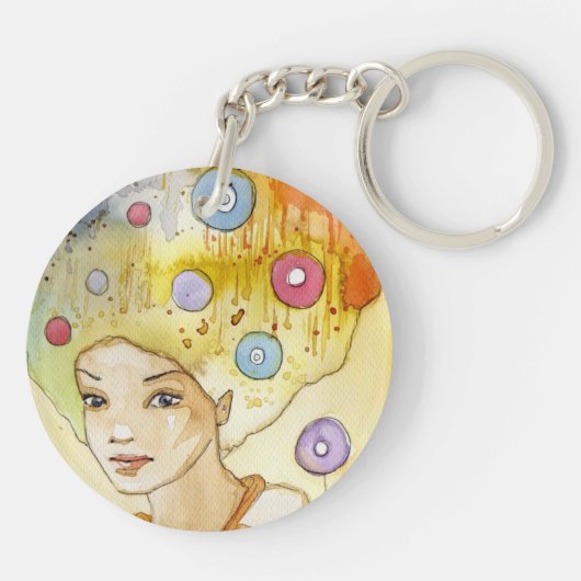 Abstract portret sleutelhanger (Achterkant)
