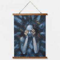 Abstract portret – surrealistische blauwe kunst