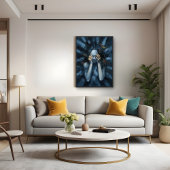 Abstract portret – surrealistische blauwe kunst perfect poster