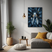 Abstract portret – surrealistische blauwe kunst perfect poster