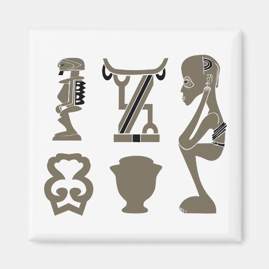 abstract portret van afrikaanse stammen magneet (Voorkant)