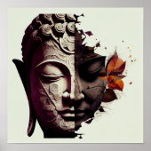 Abstract portret van Boeddha | Digitaal Kunst Post Poster (Voorkant)