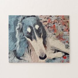 Abstract portret van Borzoi Legpuzzel