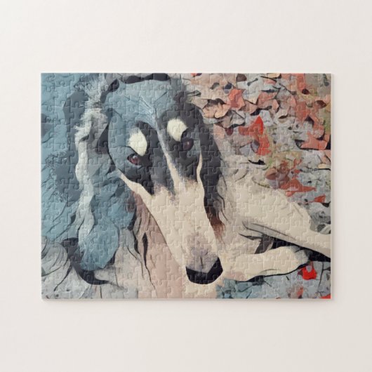 Abstract portret van Borzoi Legpuzzel (Horizontaal)