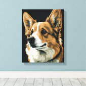 Abstract portret van Corgi Canvas Afdruk (Insitu (Houten vloer))