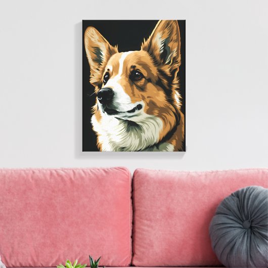 Abstract portret van Corgi Canvas Afdruk (Insitu (Woonkamer))