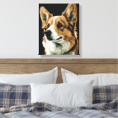 Abstract portret van Corgi Canvas Afdruk (Insitu (Slaapkamer))