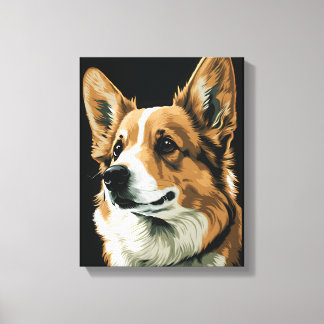 Abstract portret van Corgi Canvas Afdruk