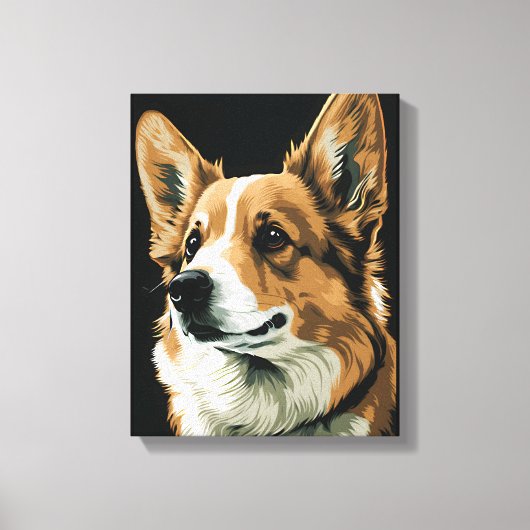 Abstract portret van Corgi Canvas Afdruk (Voorkant)